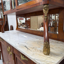 Stunning Belle Epoque French Marble Top Buffet/ Sideboard