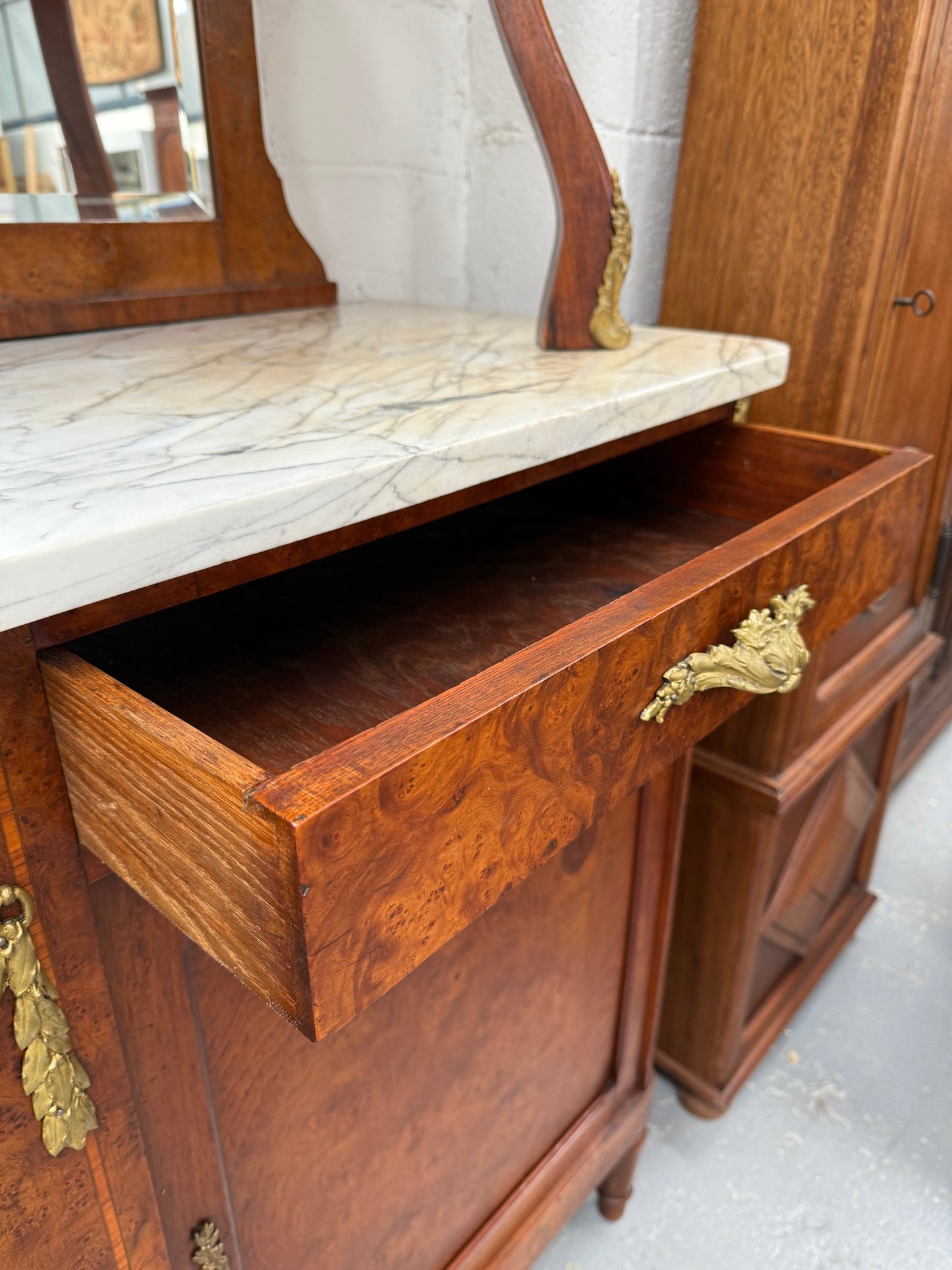 Stunning Belle Epoque French Marble Top Buffet/ Sideboard