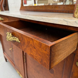 Stunning Belle Epoque French Marble Top Buffet/ Sideboard