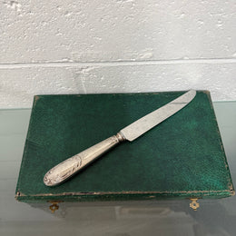 Pairs Made Vintage Set of 12 French Silver Plated Knifes in Original Box