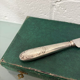 Pairs Made Vintage Set of 12 French Silver Plated Knifes in Original Box