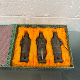 Set Of 3 Replica Terracotta Chinese Tomb Warriors