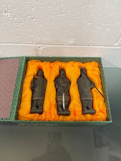 Set Of 3 Replica Terracotta Chinese Tomb Warriors | Antique & Vintage | Moonee Ponds Antiques | Australia Wide Delivery
