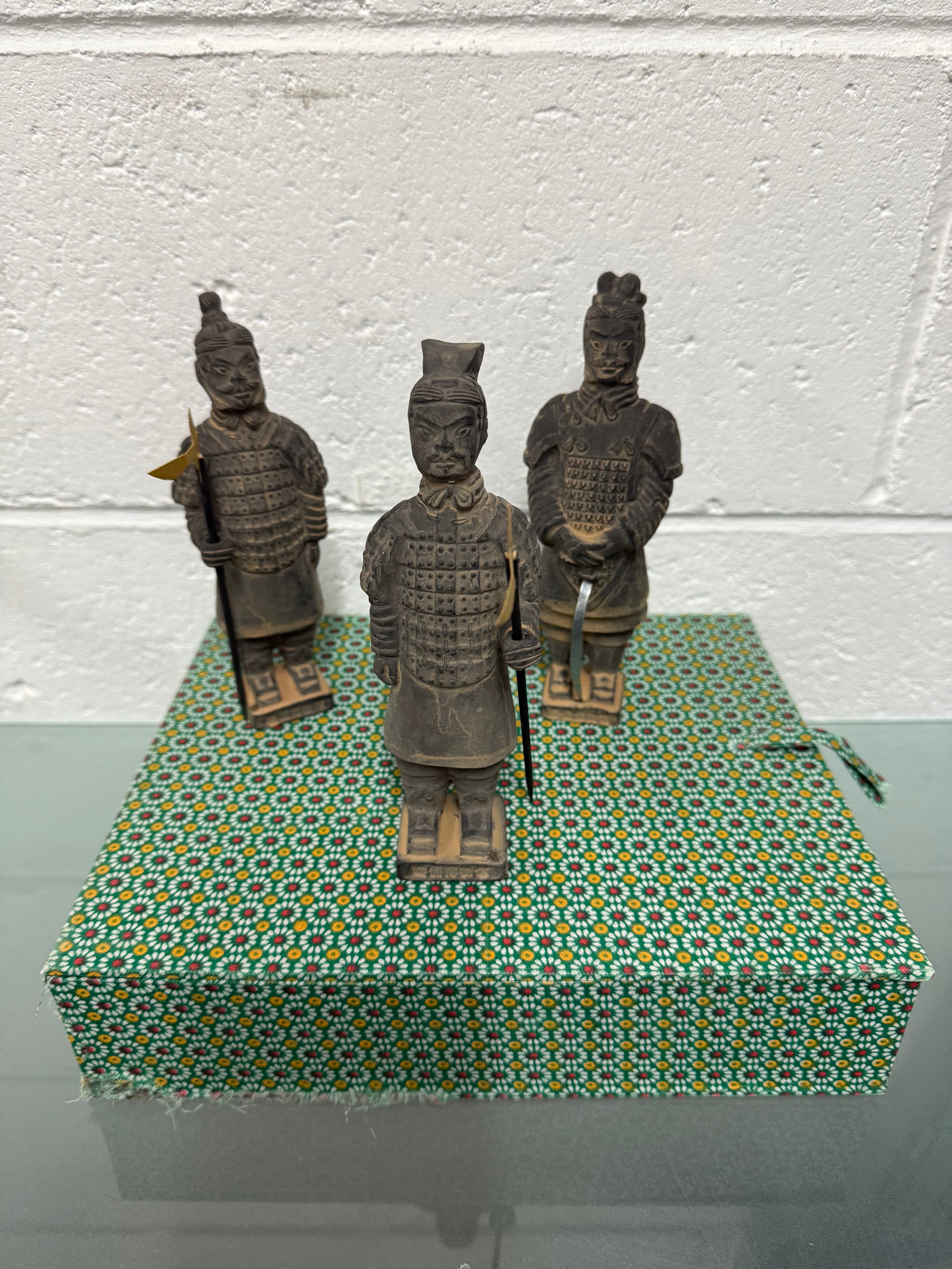 Set Of 3 Replica Terracotta Chinese Tomb Warriors