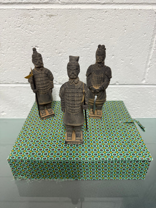 Set Of 3 Replica Terracotta Chinese Tomb Warriors