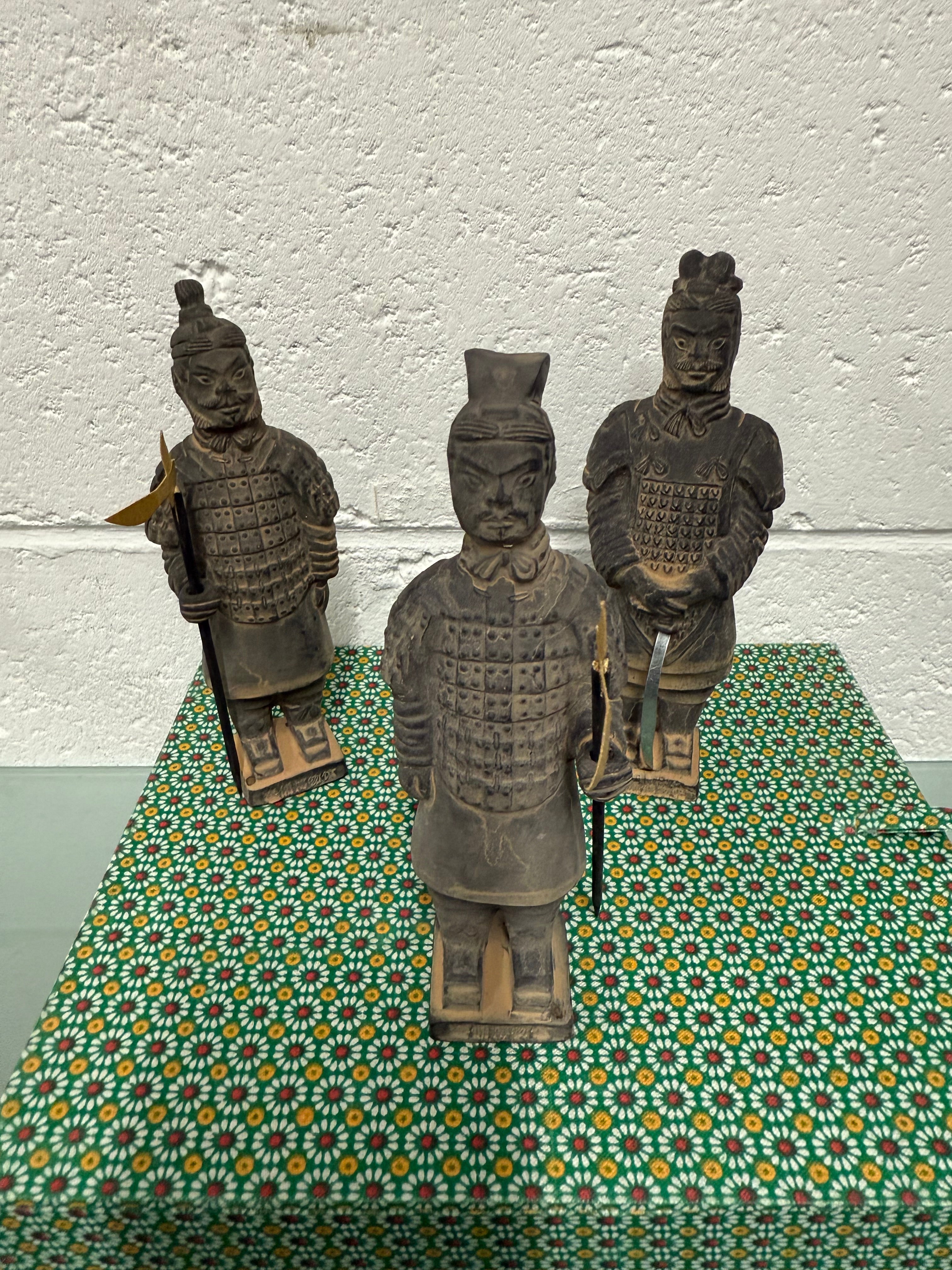 Set Of 3 Replica Terracotta Chinese Tomb Warriors | Antique & Vintage | Moonee Ponds Antiques | Australia Wide
