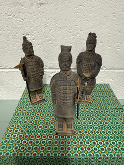 Set Of 3 Replica Terracotta Chinese Tomb Warriors | Antique & Vintage | Moonee Ponds Antiques | Australia Wide Delivery