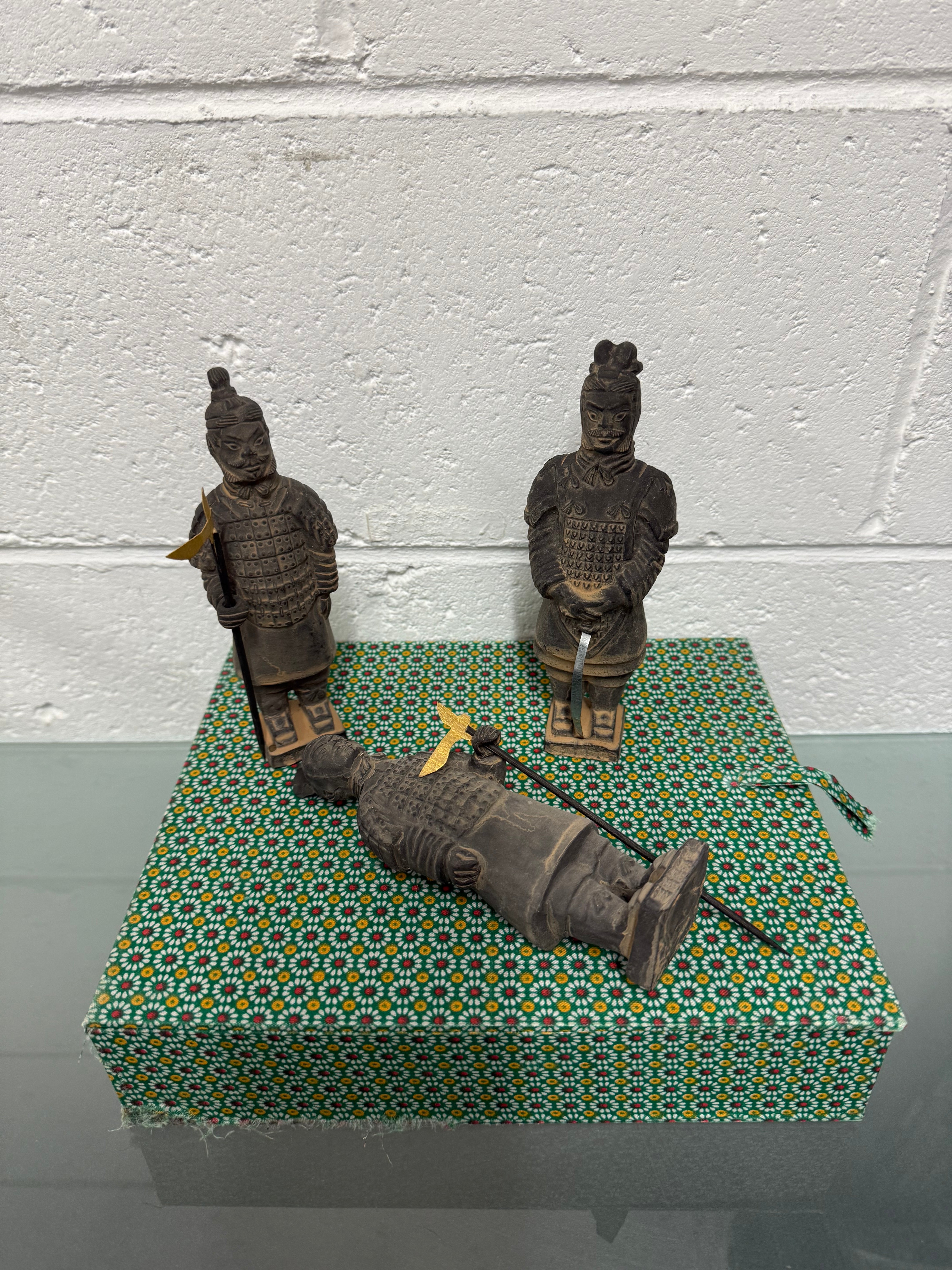 Set Of 3 Replica Terracotta Chinese Tomb Warriors | Antique & Vintage | Moonee Ponds Antiques | Australia Wide