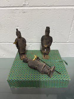 Set Of 3 Replica Terracotta Chinese Tomb Warriors | Antique & Vintage | Moonee Ponds Antiques | Australia Wide Delivery
