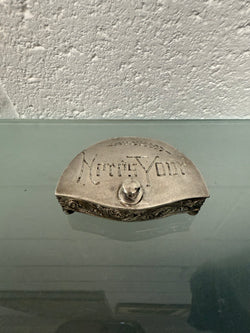 Edwardian EPBM Silver Trinket Box Engraved "Here's Your" | Antique & Vintage | Moonee Ponds Antiques | Australia Wide Delivery