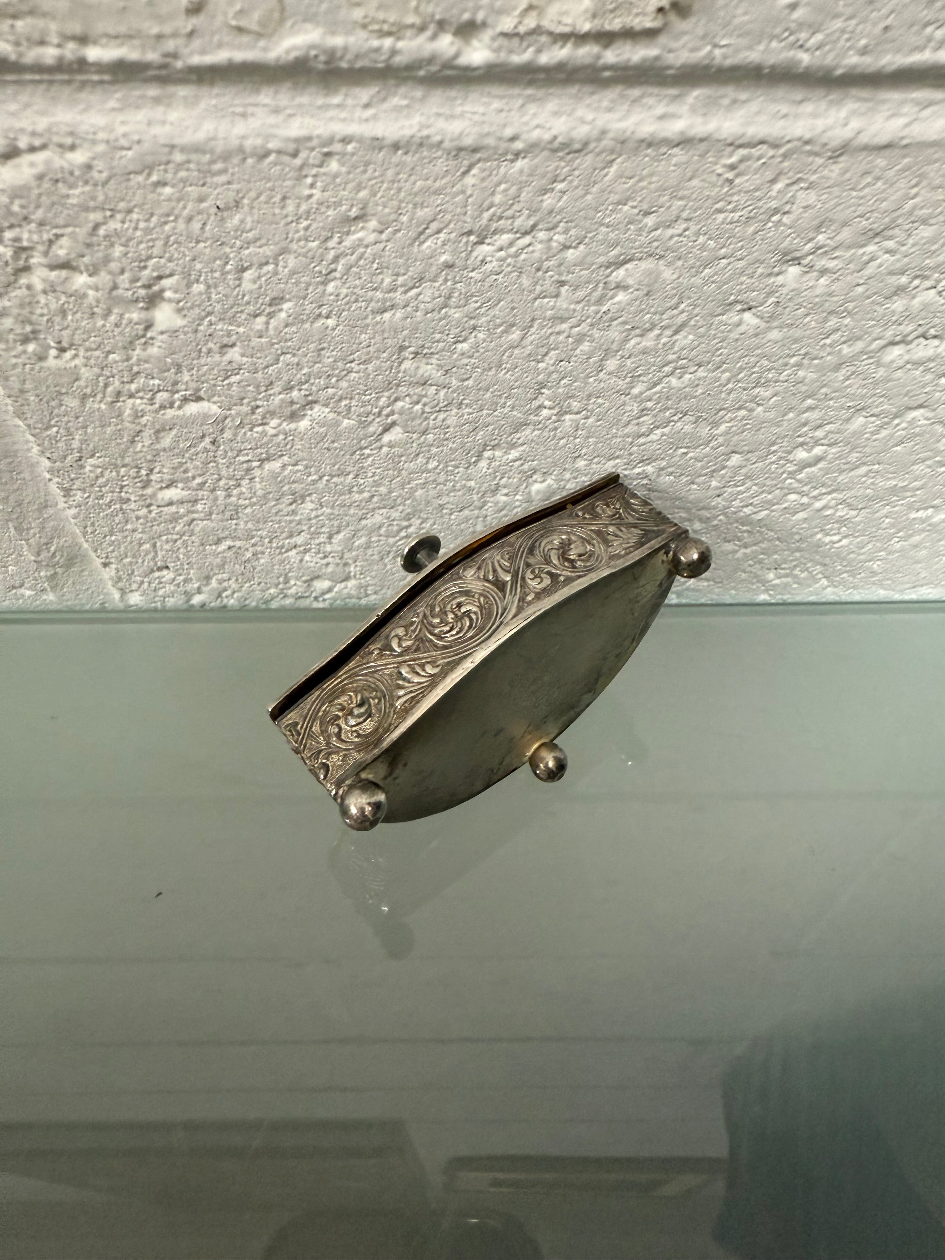 Edwardian EPBM Silver Trinket Box Engraved "Here's Your" | Antique & Vintage | Moonee Ponds Antiques | Australia Wide