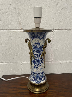 Vintage Delft Blue & White China & Brass Lamp | Antique & Vintage | Moonee Ponds Antiques | Australia Wide Delivery