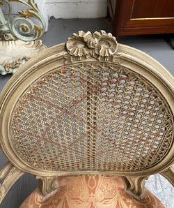 French Louis XV Style Cane Back & Upholstered Seat Fauteuil | Antique & Vintage | Moonee Ponds Antiques | Australia Wide Delivery