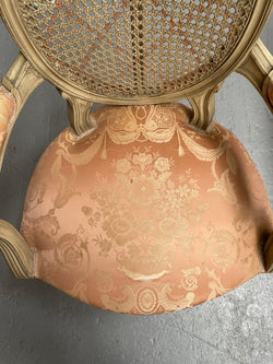 French Louis XV Style Cane Back & Upholstered Seat Fauteuil | Antique & Vintage | Moonee Ponds Antiques | Australia Wide Delivery