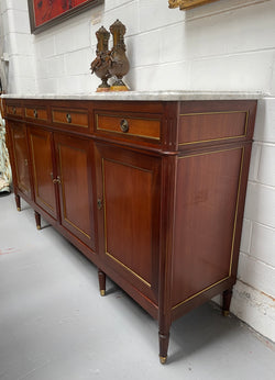 Hard to Find French Louis XVI Style Mahogany Marble Top Four Door Sideboard | Antique & Vintage | Moonee Ponds Antiques | Australia Wide Delivery