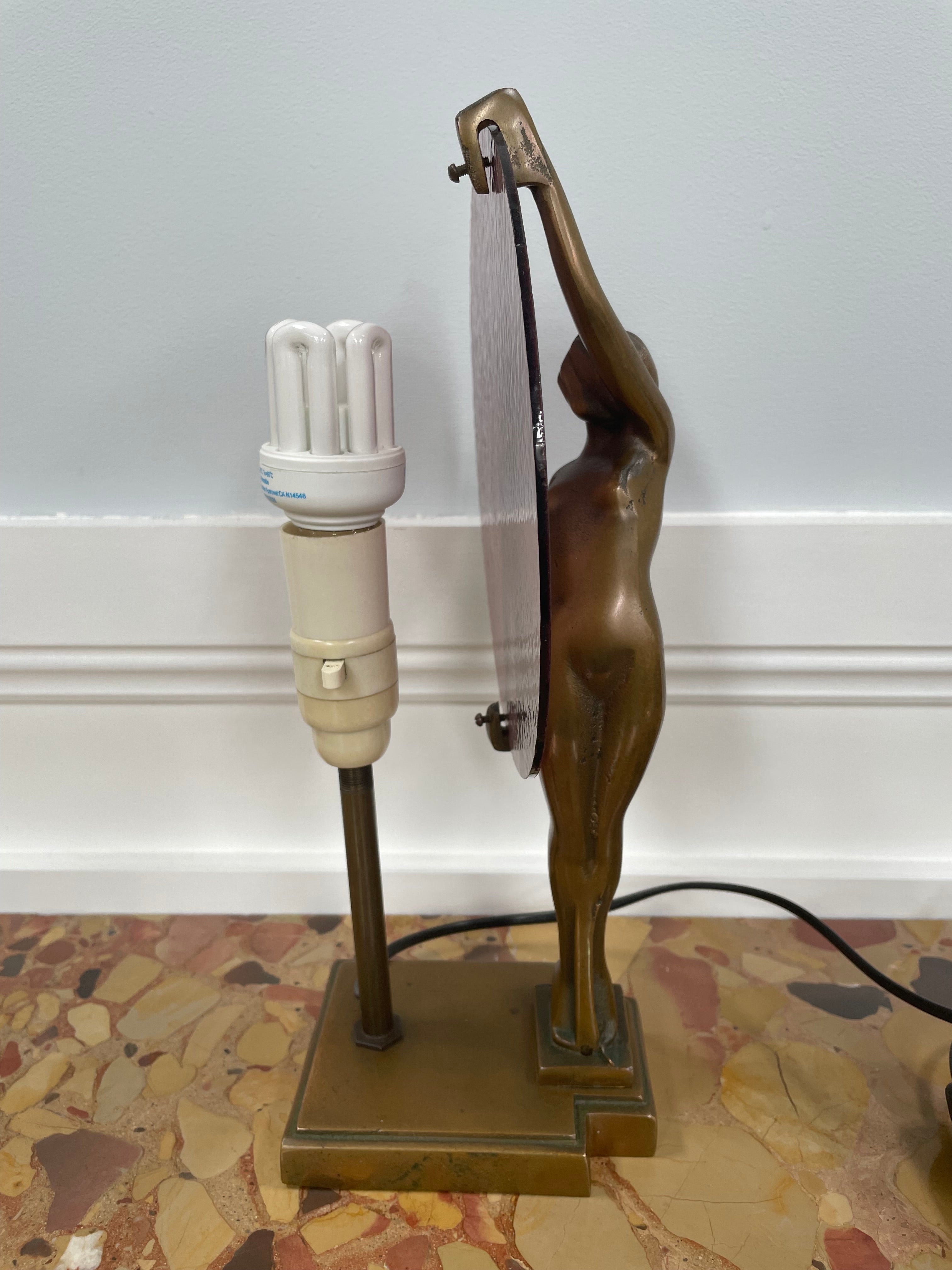 Beautiful Bronze and Art glass Lamp | Antique & Vintage | Moonee Ponds Antiques | Australia Wide Delivery