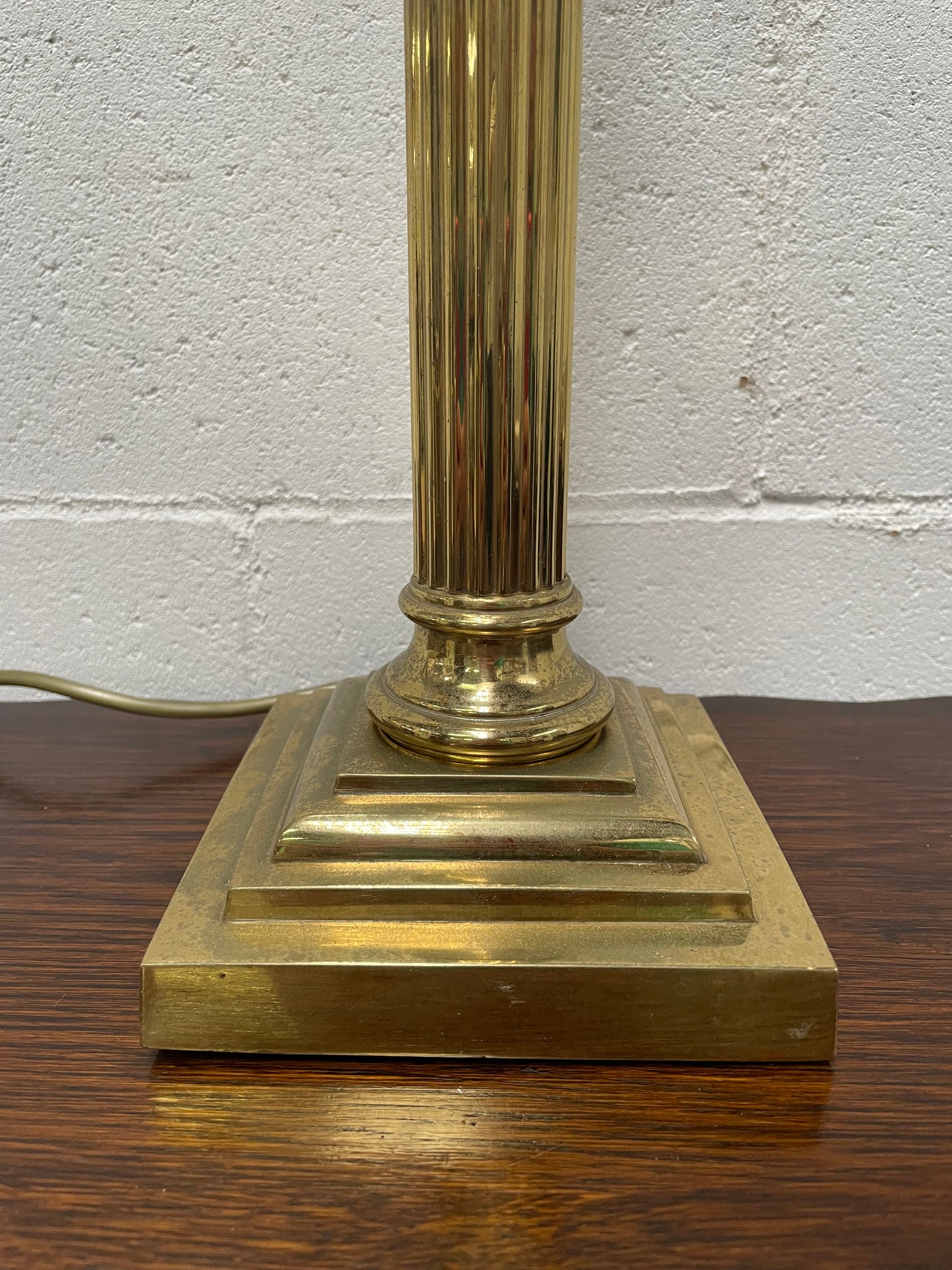 Antique Corinthian Coulmn Brass Electrified Table Lamp