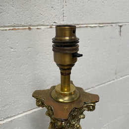 Antique Corinthian Coulmn Brass Electrified Table Lamp