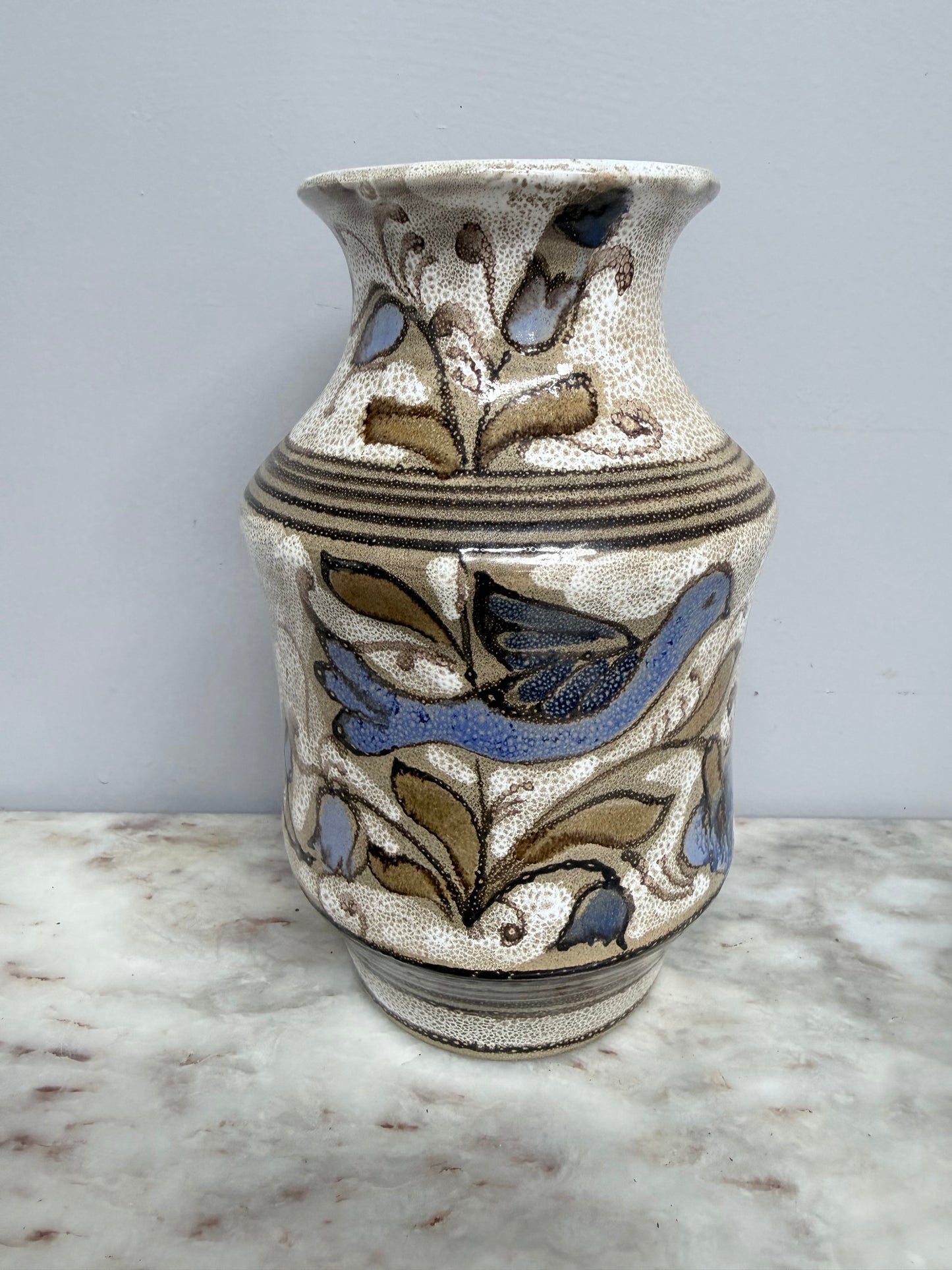 Vintage Elio Schiavon Hand Painted Vase