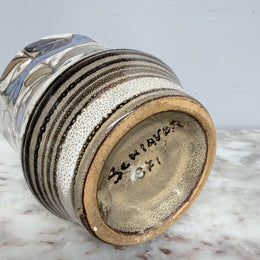 Vintage Elio Schiavon Hand Painted Vase