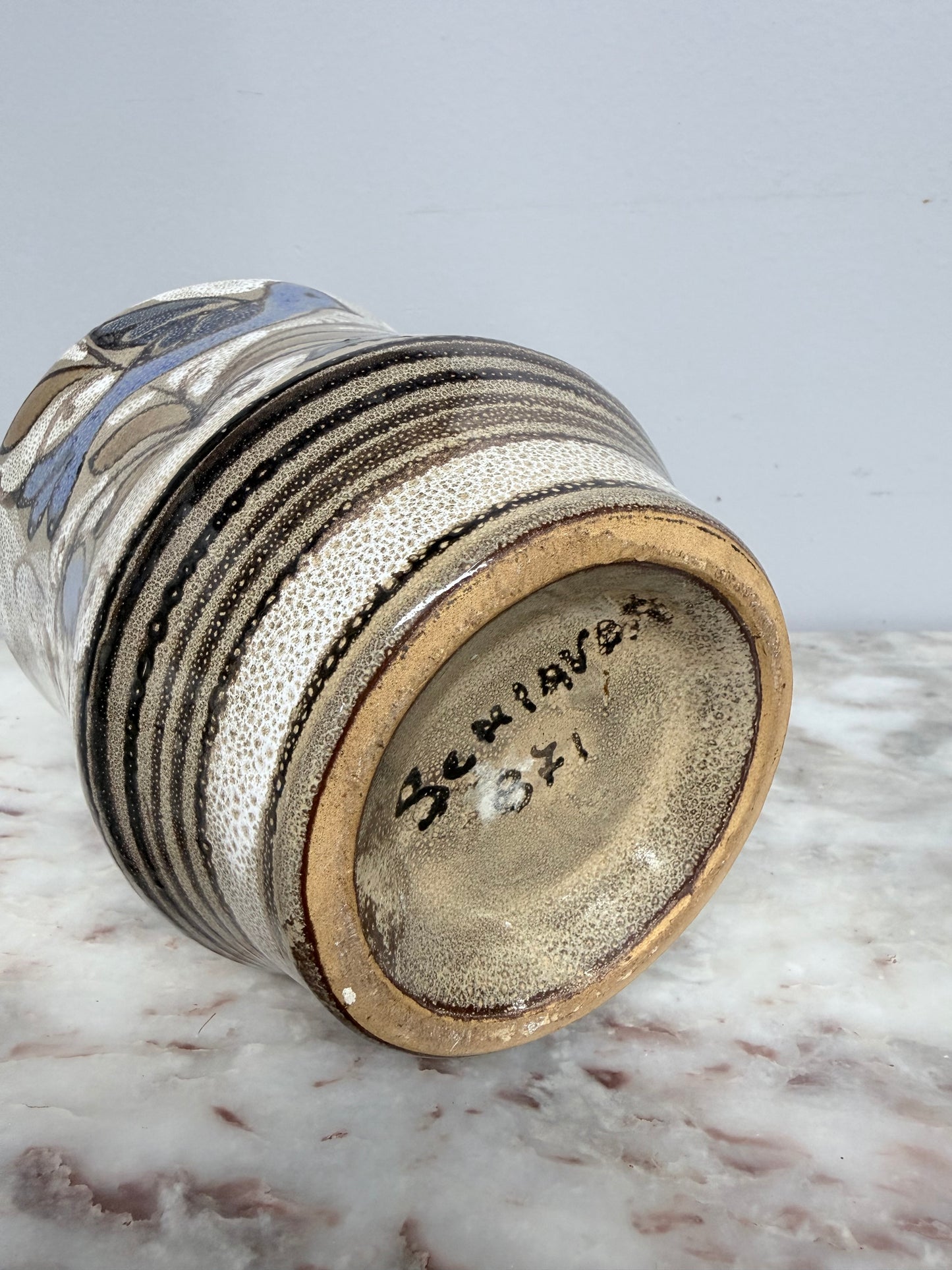 Vintage Elio Schiavon Hand Painted Vase