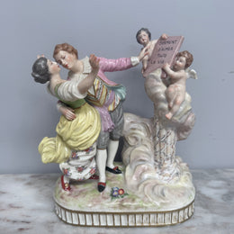 French Signed Porcelain Figurine Group