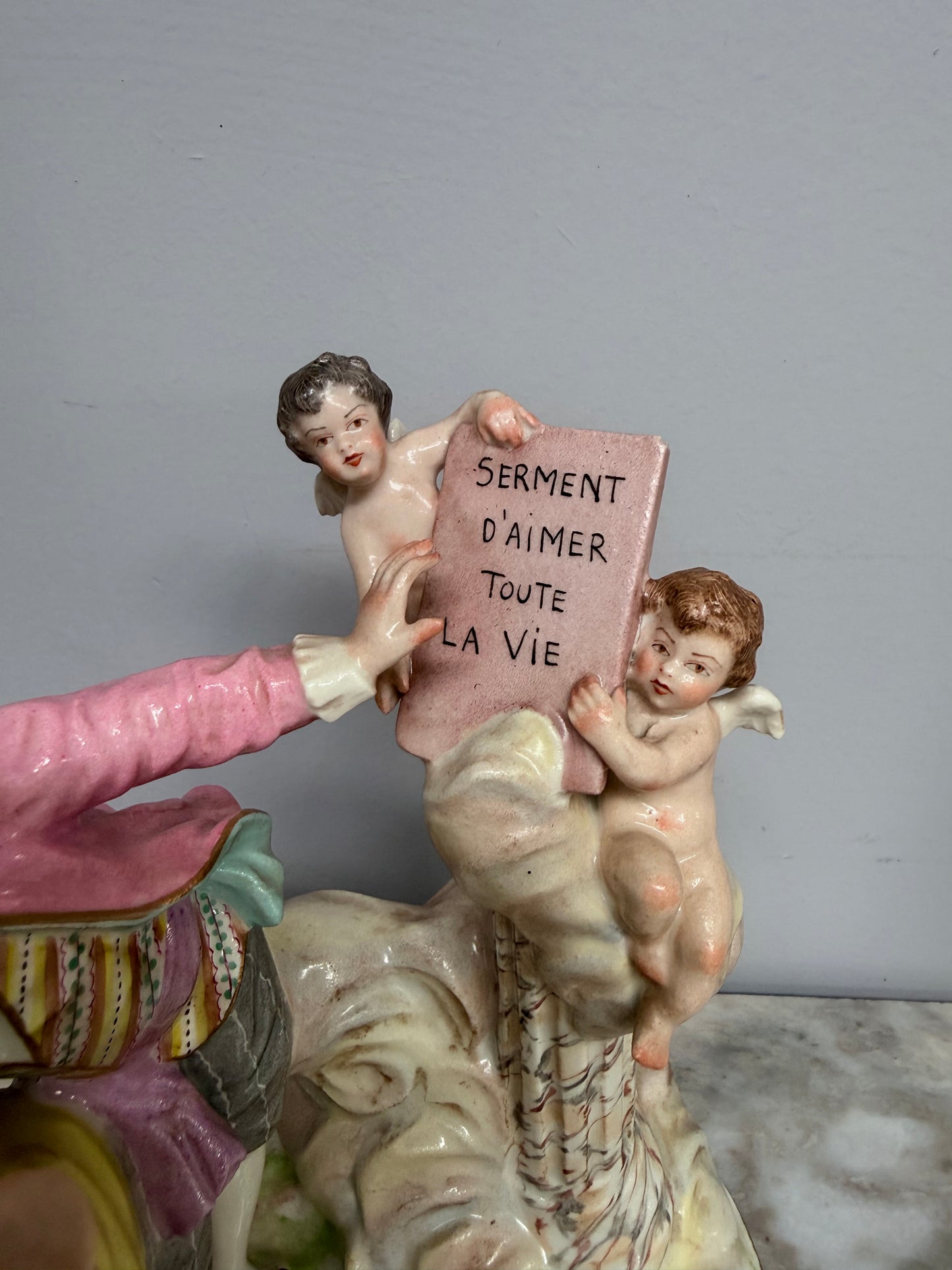French Signed Porcelain Figurine Group