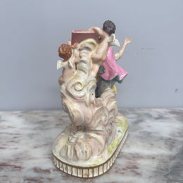 French Signed Porcelain Figurine Group