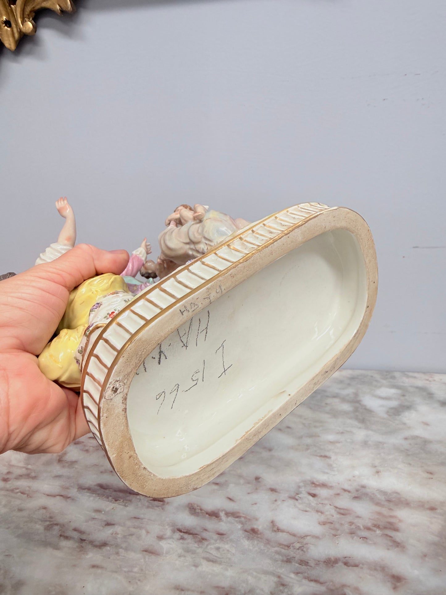 French Signed Porcelain Figurine Group