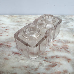Vintage Glass Double Inkwell & Nib Holder