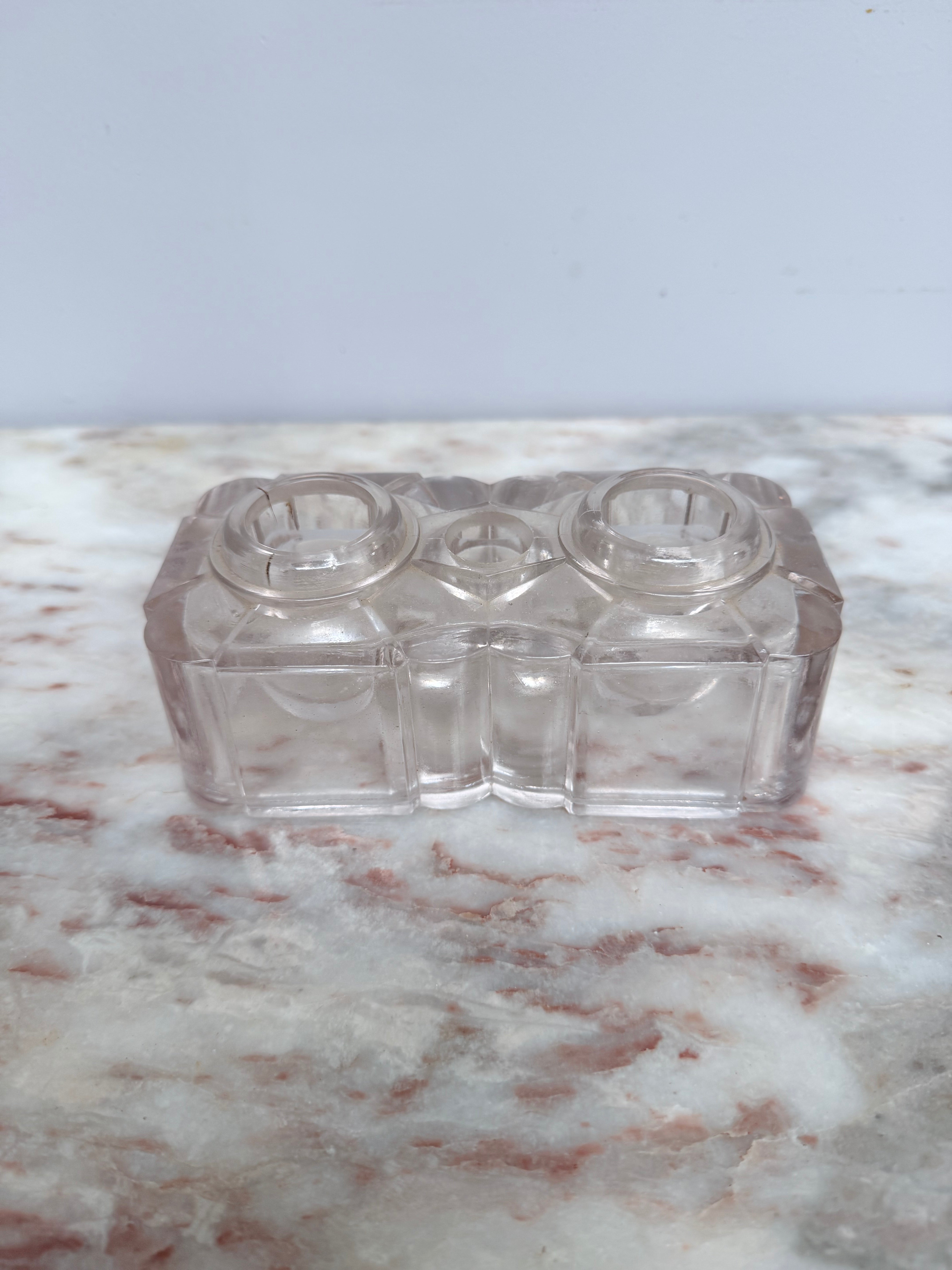 Vintage Glass Double Inkwell & Nib Holder | Antique & Vintage | Moonee Ponds Antiques | Australia Wide