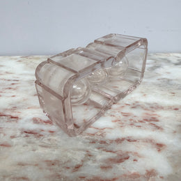 Vintage Glass Double Inkwell & Nib Holder