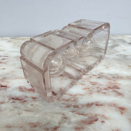 Vintage Glass Double Inkwell & Nib Holder