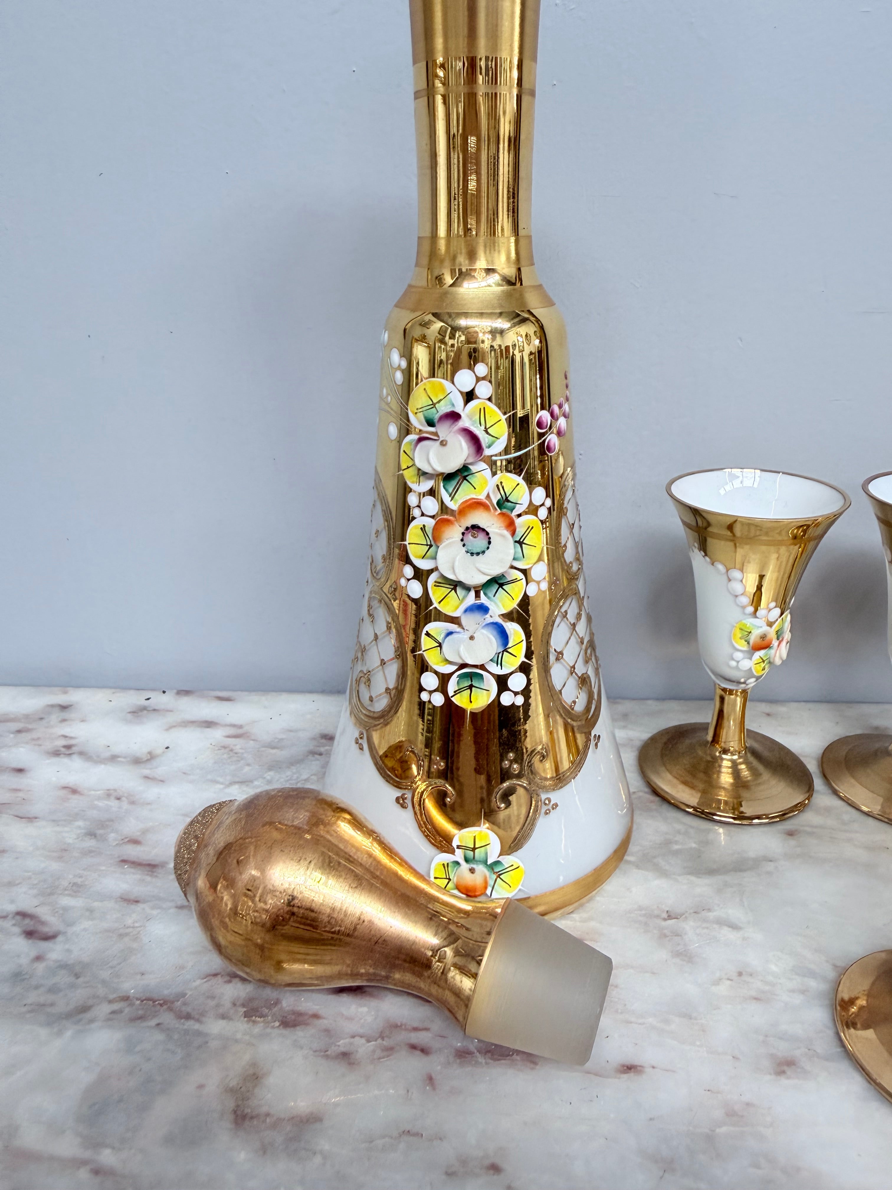 Vintage Opaline Decanter Set with Glasses | Antique & Vintage | Moonee Ponds Antiques | Australia Wide
