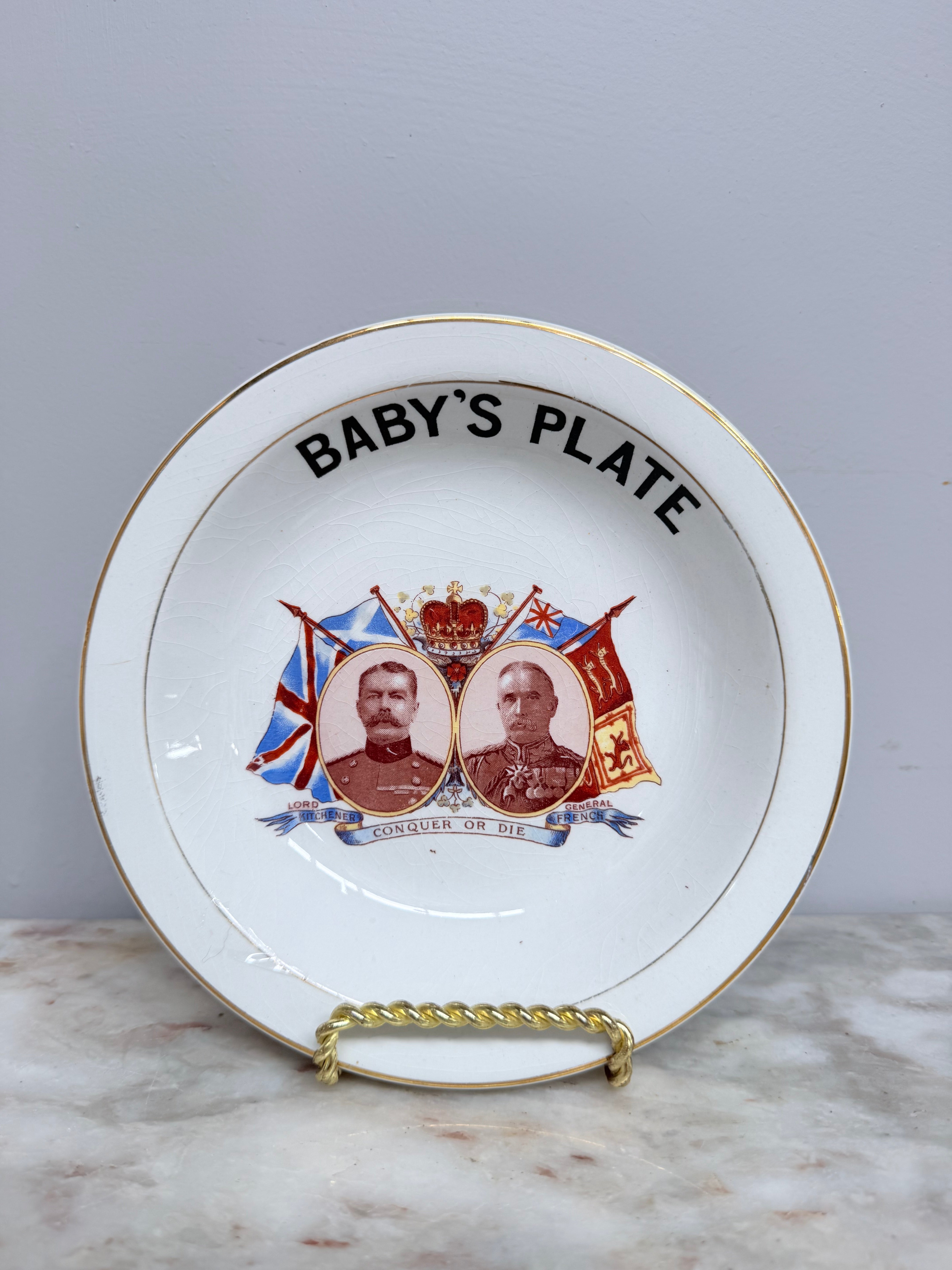 Empire Works Baby's Plate WWI | Antique & Vintage | Moonee Ponds Antiques | Australia Wide Delivery