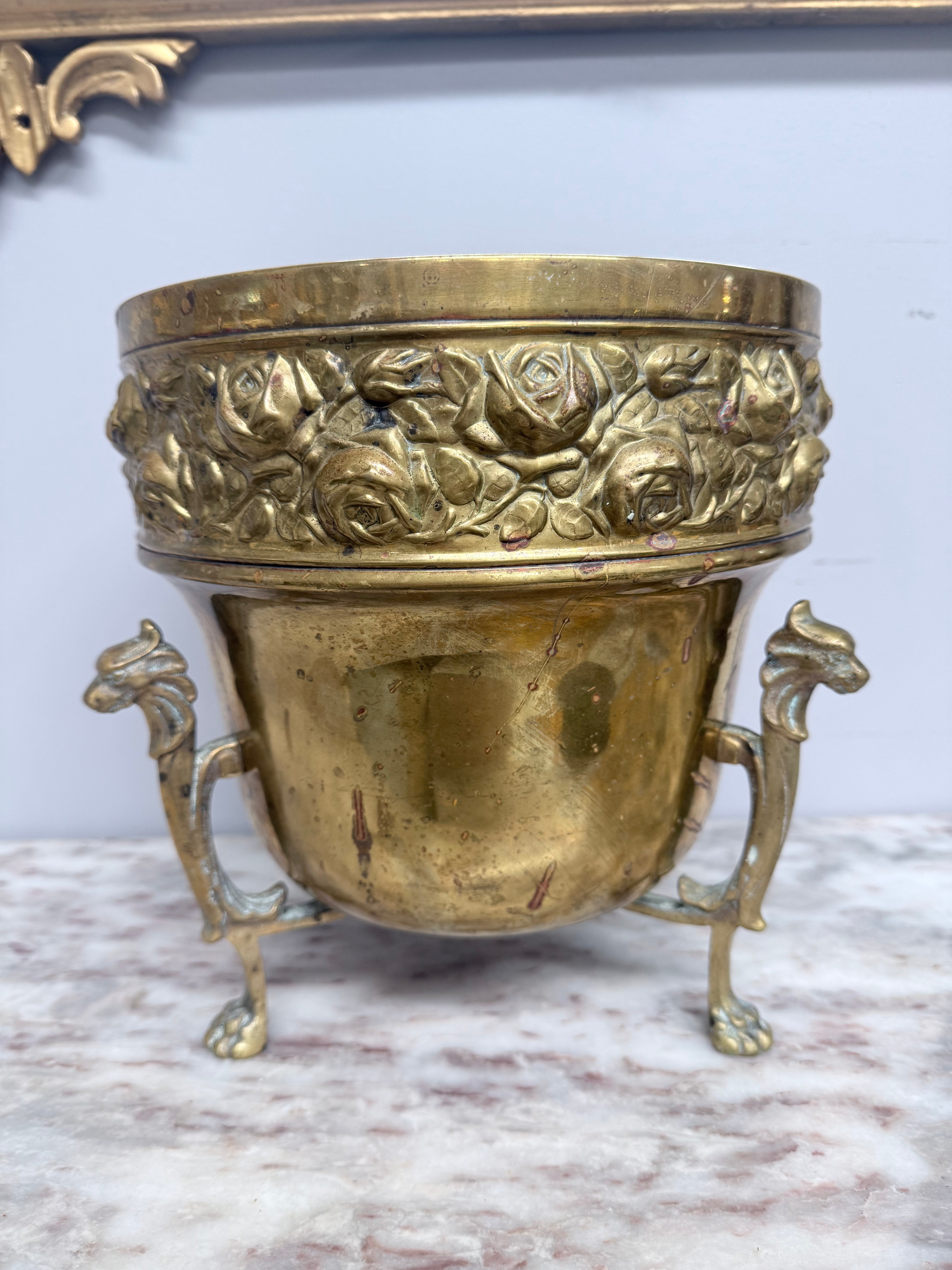 Art Nouveau Style Edwardian Brass Jardiniere | Antique & Vintage | Moonee Ponds Antiques | Australia Wide Delivery