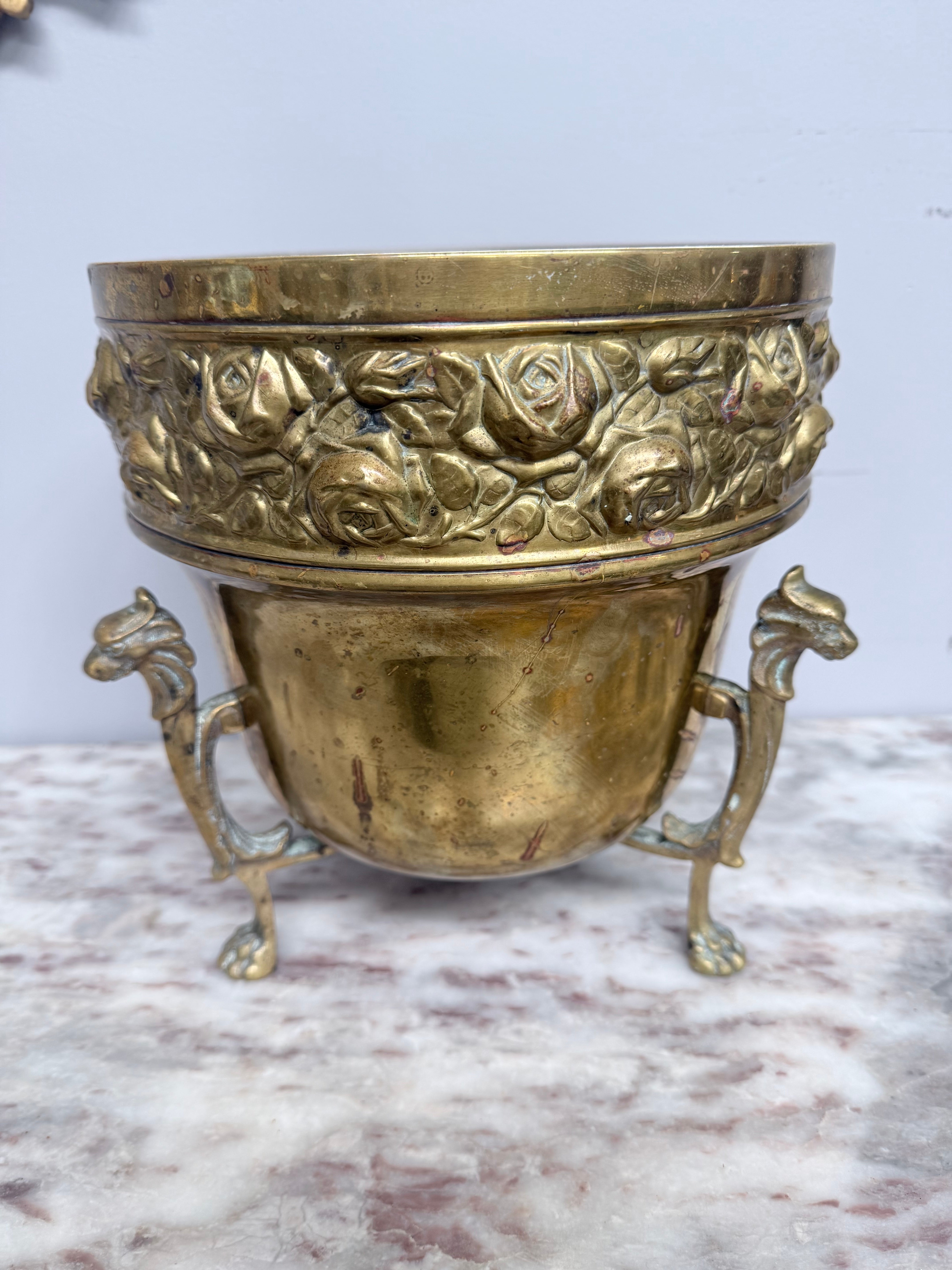 Art Nouveau Style Edwardian Brass Jardiniere | Antique & Vintage | Moonee Ponds Antiques | Australia Wide Delivery
