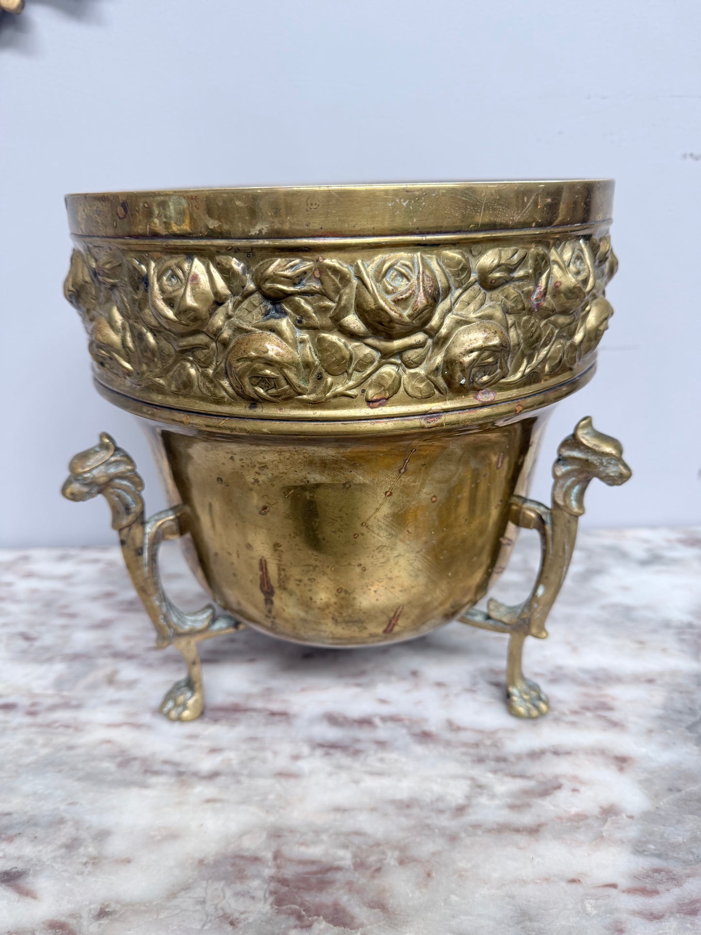 Art Nouveau Style Edwardian Brass Jardiniere