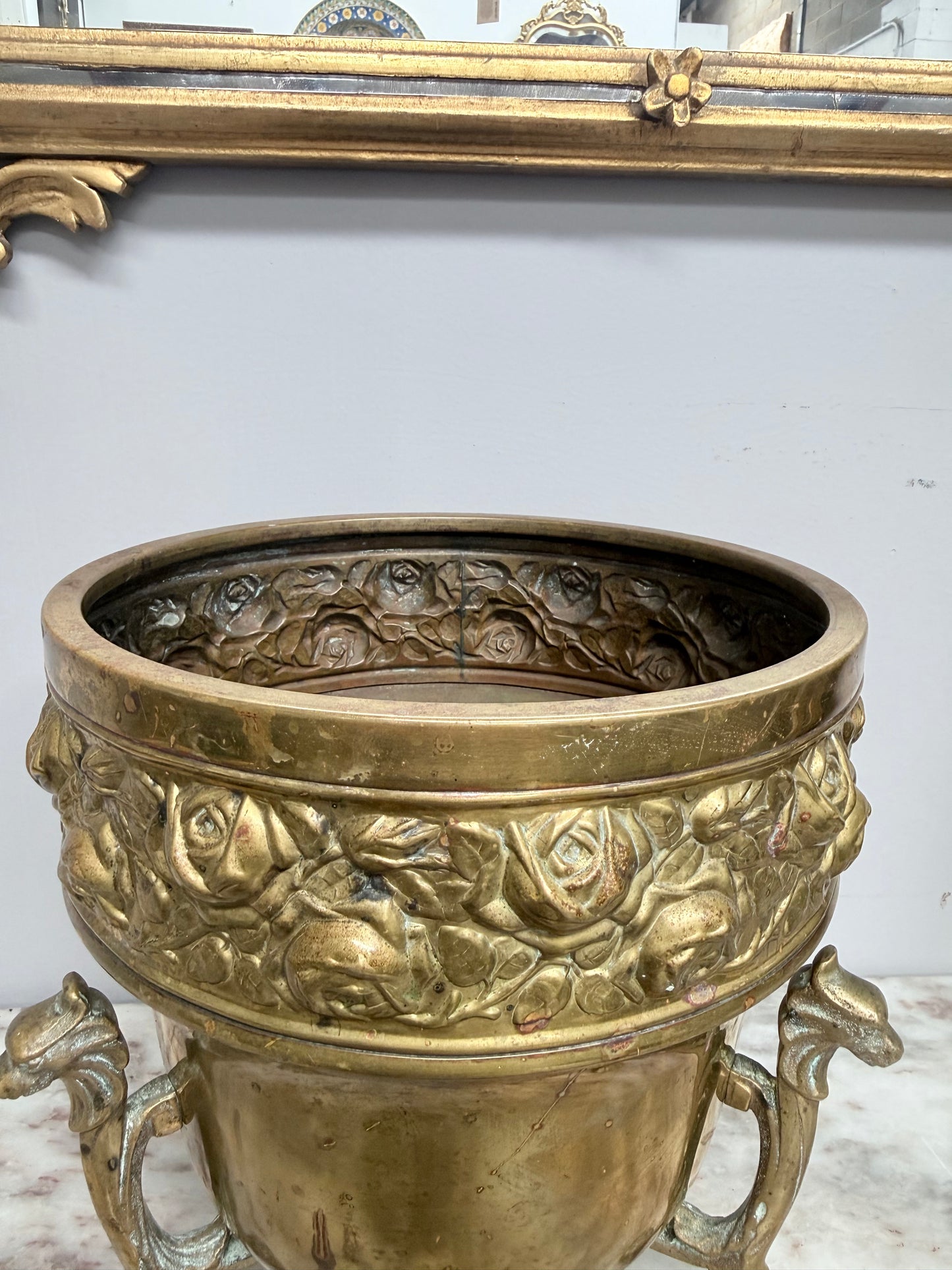 Art Nouveau Style Edwardian Brass Jardiniere