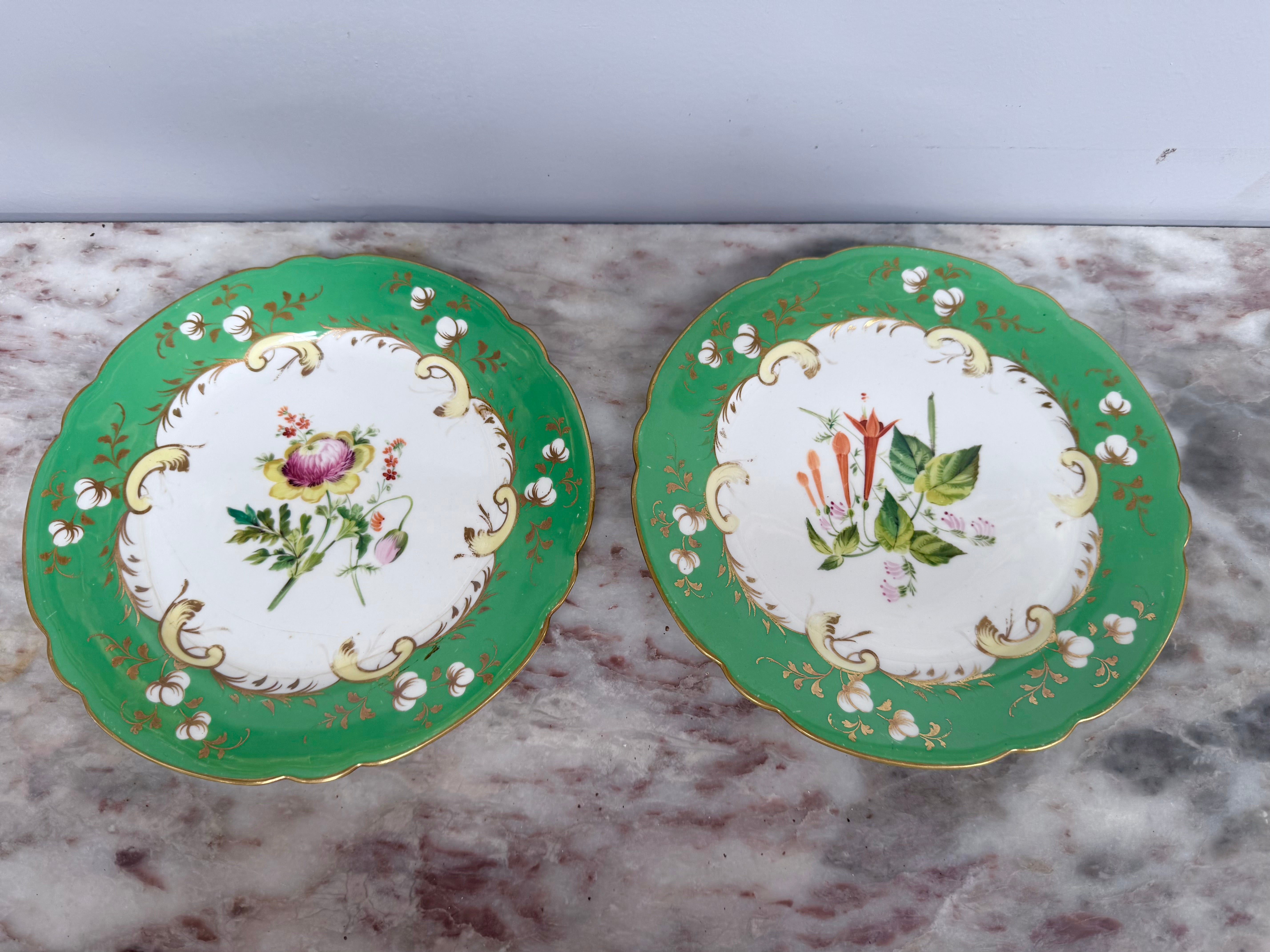Pair of Antique 'Rockingham' C1840 Plates