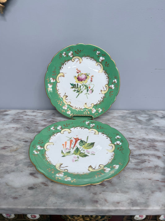 Pair of Antique 'Rockingham' C1840 Plates