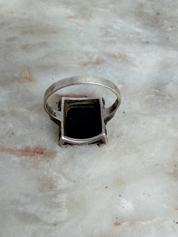 Vintage Onyx & Marcasite Silver Ring | Antique & Vintage | Moonee Ponds Antiques | Australia Wide Delivery