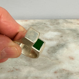 Vintage Silver Modernist Design Silver Ring