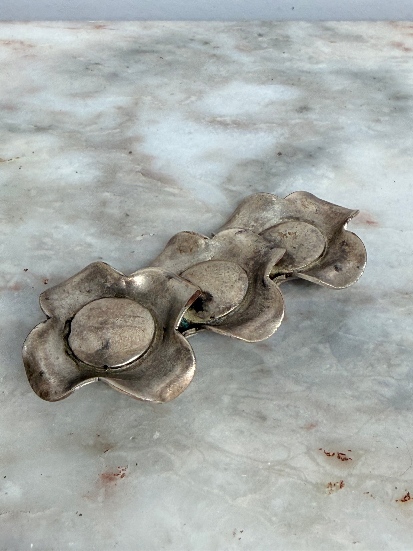 Silver Tone Modernist Brooch Circ: 1960's