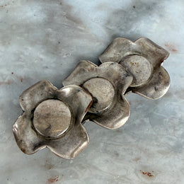 Silver Tone Modernist Brooch Circ: 1960's