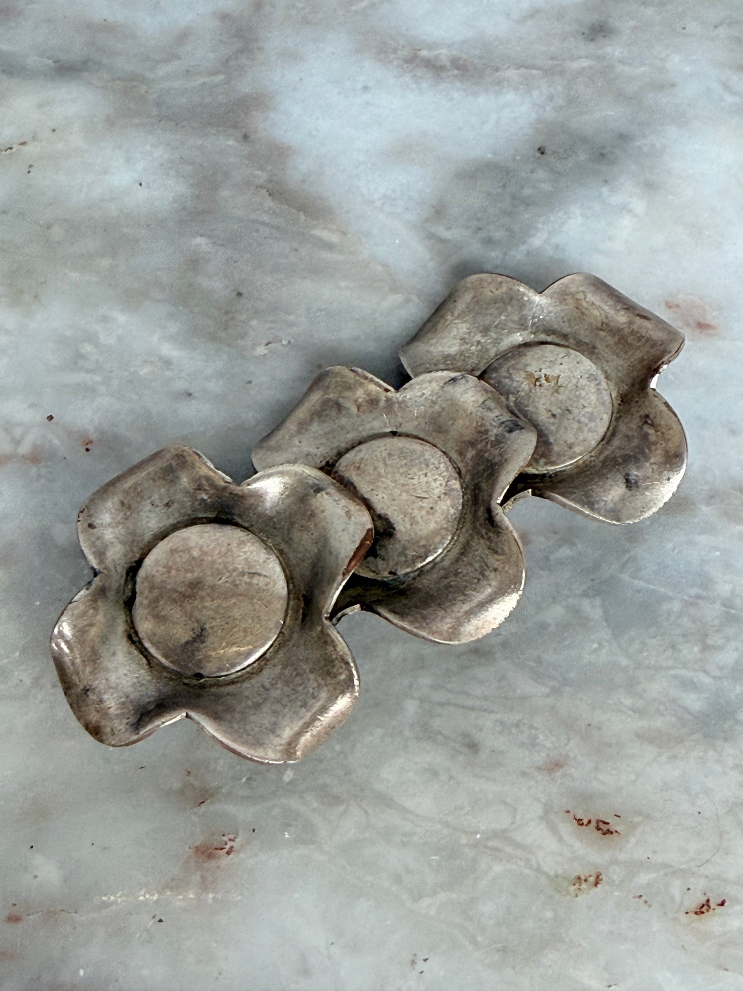 Silver Tone Modernist Brooch Circ: 1960's