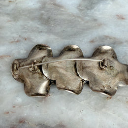 Silver Tone Modernist Brooch Circ: 1960's