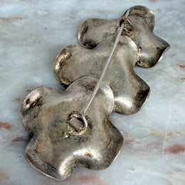 Silver Tone Modernist Brooch Circ: 1960's