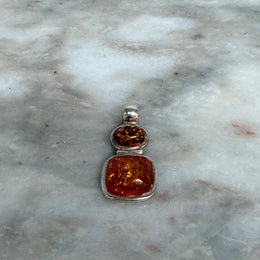 Charming Silver and Baltic Amber Pendant