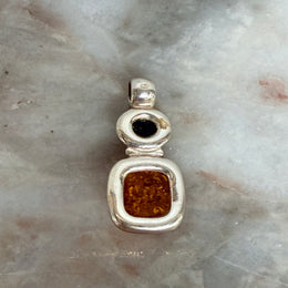 Charming Silver and Baltic Amber Pendant